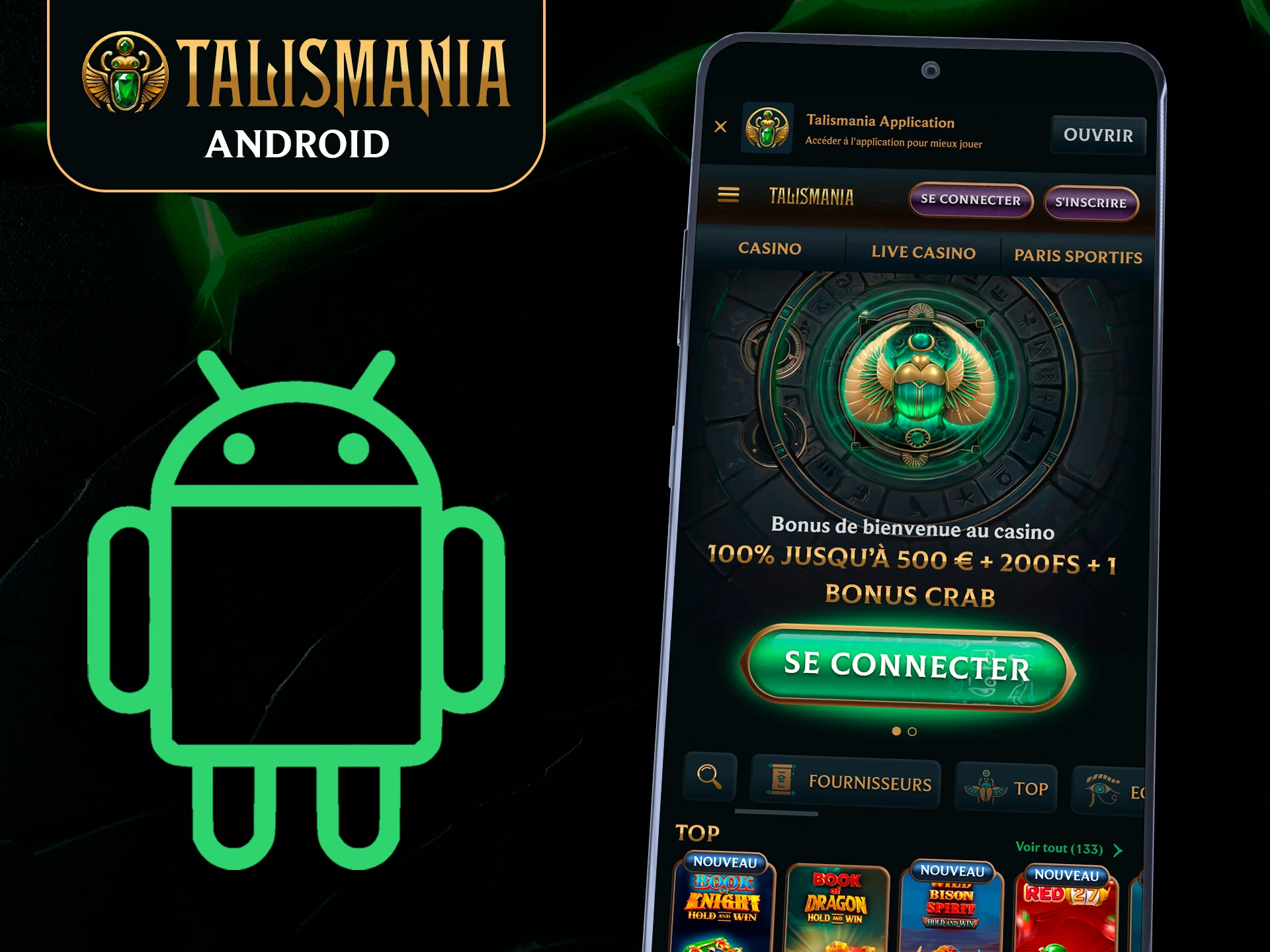 Installation de l'application Talismania sur appareils Android.
