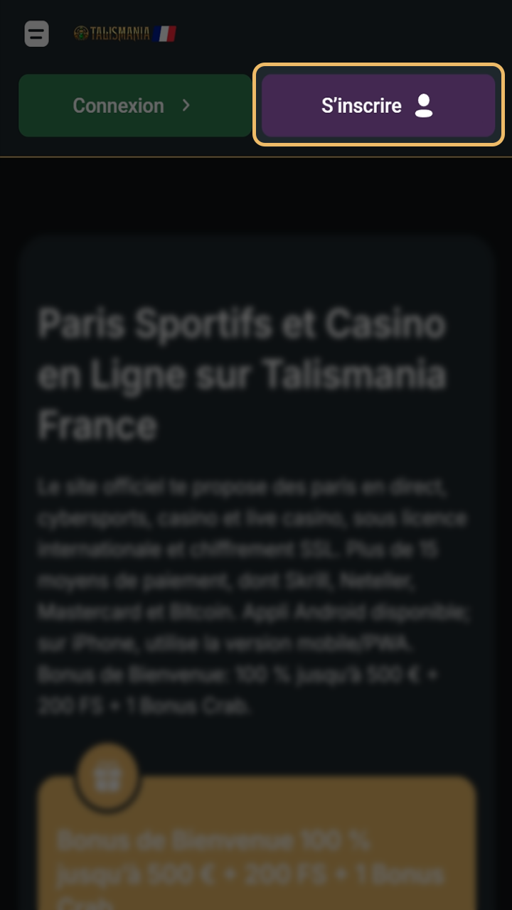 Inscription rapide pour rejoindre la communauté Talismania.